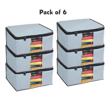 Saree Cover - Solid Non Woven Saree Cover for Wardrobe (Pack of 6)