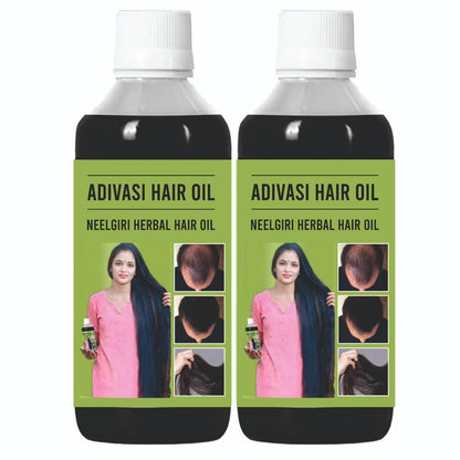 Adivasi Neelgiri Herbal Hair Oil – 125 ml (Pack of 2) | 100% Ayurvedic Oil for Hair Growth & Scalp Nourishment